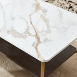 Coffee Table Rectangular Center Table for Living Room Open Space Side Table with Metal Frame W1911P269599