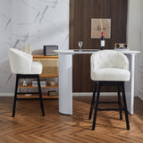 33.25" Swivel Counter Stools Set of 2, Upholstered Counter Height Bar Stools with Solid Rubber Wood N780P185530B