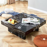 A modern practical coffee table made of MDF material with black patterns. The fusion of elegance W1151119879