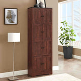 Tall Storage Cabinet with 8 Doors and 4 Shelves, Wall Storage Cabinet for Living Room, Kitchen, 53820214