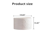 Round Side Table Handcrafted Relief Sturdy Pedestal Wooden SideTable for Living Room no need to W3081P360269