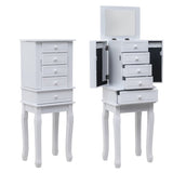 ZNTS Standing Jewelry Armoire with Mirror, 5 Drawers & 14 Necklace Hooks, Jewelry Cabinet Chest with 96096796