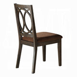 Classic Transitional Style Chairs 2pc Set Espresso Finish Wood Frame Brown Seat Upholstery B2741P334818