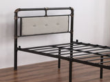 Single-Layer Bed Head and Soft Pull Button Bed End Standpipe Water Pipe Bed Twin Black Gold-Painted 29584293