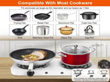Double Burner Electric Hot Plate, 2000W Fast Heating with 5 Temperature Levels, Portable Stainless 24255018