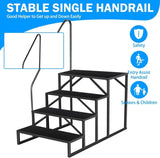 RV Stairs 4 Step Ladder, RV Steps Anti-Slip, Hot Tub Steps with Handrail, 660 lbs RV Ladder for 5th 81414277