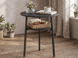 Set of 2 Round Side Table with Storage Shelf and Metal Frame, 2-Tier End Table Nightstand for Living 87287013