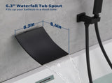 Male NPT Waterfall Shower head with Handheld, Matte Black Bathtub Shower Faucet with High Flow Wall 02156252