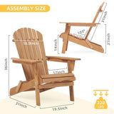 ZNTS Wooden Outdoor Folding Adirondack Chair Set of 2 Wood Lounge Patio Chair for Garden,Garden, Lawn, 19611742