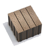 Patio Floor Tiles Pack of 22 WPC Wood-Plastic Composite Patio Deck Tiles DIY Interlocking Decking W206P201290