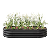 Raised Garden Bed Outdoor, Oval Large Metal Raised Planter Bed for for Plants, Vegetables, and W840102508