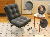 Leather Armchair, Modern Accent Chair High Back, Living Room Chairs with Metal Legs and Soft Padded, W2105P584379