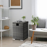 40*40*57cm Iron Frame Gas Bottle Storage Rattan Side Table Gray Gradient 08027849