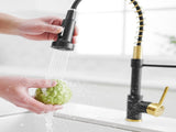 Commercial Kitchen Faucet with Pull Down Sprayer, Single Handle Single Lever Kitchen Sink Faucet W1932P156133
