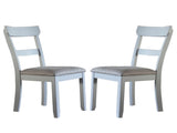 Set of 2 Dining Chairs with Two Tone Gray Upholstered Seat Cushion, Pearl Gray B016P324703