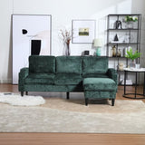 UNITED WE WIN Sofa for three, solid wood frame, Chenille fabric, side pocket, with two cup holders, W1568142741