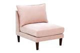 Beautiful Blush Pink Armless Chair Morgan Fabric 1pc Chair Pillow Soft Cushion Wood Legs Living Room B011P278578