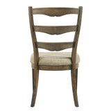 Beige and Weathered Oak Side Chair with Ladder Back B062P209273