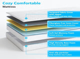 6 Inch Twin Mattress, White Memory Foam Mattress - Medium Soft Support, Breathable & Comfortable for 81613424