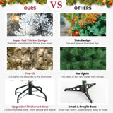 Artificial 5ft Flocked Christmas Tree with 407 PVC Branch Tips, 150L Warm white led, Round head, 58041602