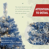 Pre-lit Xmas Tree Artificial Christmas 4-Piece Set,Garland, Wreath and Set of 2 Entrance Trees X-mas PX307761AAC