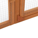 ZNTS Folding Rabbit Cage, Outdoor Chicken Coop with Run, Wooden Poultry Hutch Playpen, Orange W2181P155337