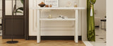 ZNTS TREXM Elegant Minimalist Console Table with Rounded Edges and Sturdy Shelf Design for Entryway, N715P195554E