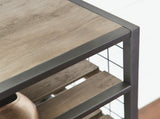 Decorative Gunmetal Grey Wood and Metal Shoe Rack 34991114
