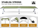 Single Folding Camping Cot for Adults, 74 x 28 x 18 in, Aluminum Frame, Oxford Fabric, Carry Bag, 36954341
