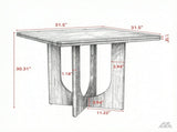31.5 Inch Square Dining Table for 2 to 4 People, Wood Kitchen Table 05649566
