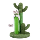 ZNTS Cat Scratching Post Cactus Cat Scratcher Featuring with 3 Scratching Poles and Interactive Dangling 48540529