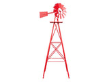 8FT Weather Resistant Yard Garden Windmill Red 78296922