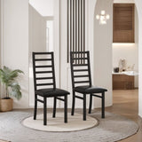 Metal Dining Chairs Set of 2, Steel Legs and PU Leather Seats, High Back Armless Dining Chairs, for W757P232710