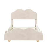 ZNTS Full Size Upholstered Platform Bed with Cloud Shaped bed board, Beige WF310565AAA