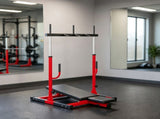 Heavy-Duty Red Vertical Leg Press Machine with Adjustable Leg, Back & Head Positions, 1" Standard 08260498