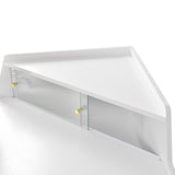Modern Corner Makeup Vanity Desk with Large Storage, LED Mirror & Stool, Brightness Adjustable, N844P263664A