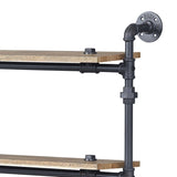 Oak and Sandy Black Rectangle 4-tier Wall Shelf B062P184602