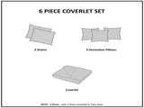 6 Piece Printed Quilt Set with Throw Pillows Yellow Full/Queen B03597635