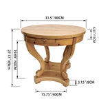 Curved Legs Farmhouse Style Small Size Round Dining Table End Table Side Table Coffee Table for W1435P228915