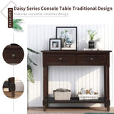 ZNTS Series Console Table Traditional Design with Two Drawers and Bottom Shelf 73279163