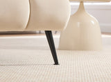 24.4" Wide Modern Upholstered Armless Chair with Black Metal Legs, Velvet Accent Chair for Living W3098P308777