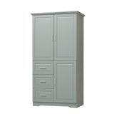 ZNTS Tall and Wide Storage Cabinet with Doors for Bathroom/Office, Three Drawers, Grey WF299285AAG