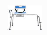 Sliding Shower Chair with Swivel Seat, 400 lbs Tub Transfer Bench with Padded Arms & Backrest, 83323186