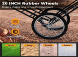 Black Game Cart with Double-Layer Structure - 2-Level Adjustment, 550 lbs Capacity, 20" Rubber 46881865