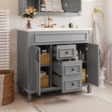36'' Bathroom Vanity with Top Sink, Modern Bathroom Storage Cabinet with 2 Soft Closing Doors and 2 N710P230231E