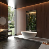 65" Freestanding Solid Surface Bathtub, Luxury Handcrafted Stone Resin Freestanding Soaking Bathtub W1573P178586