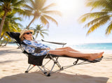 Outdoor Reclining Camping Lounge Chair 95&deg-160&deg Adjustable Angle Carbon Steel Frame Heavy Duty 28821678