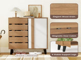 29.5" Farmhouse Shoe Cabinet - 4-Tier Shelves, 3 Adjustable Layers with 9 Height 05788312