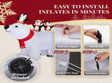 5FT Lighted Christmas Inflatable Decoration, Inflatable Polar Bear and Penguis, Funny Blow Up Yard 00445988