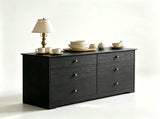 () Double-Column 6-Drawer Chest Particleboard and Paulownia Drawer Dresser with 04864965